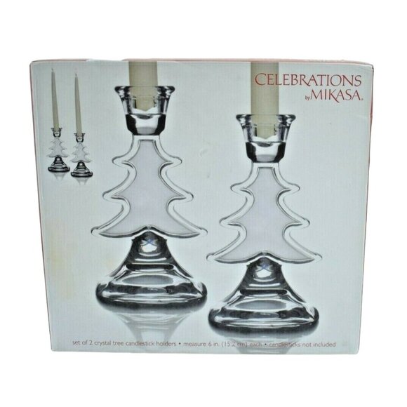 Celebrations by Mikasa Rejoice Collection Crystal Christmas Tree Candle Holder - Picture 2 of 8